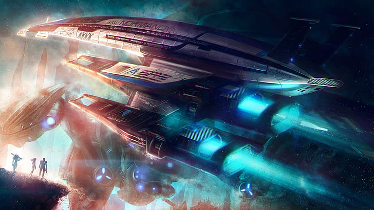 Mass Effect, statek kosmiczny Normandia SR2, masa, efekt, Normandia, statek kosmiczny, Tapety HD