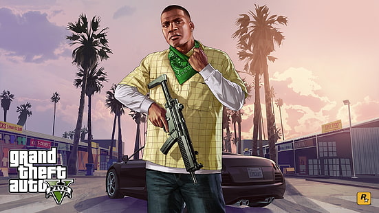 Carta da parati GTA 5, Grand Theft Auto V, Rockstar Games, personaggi dei videogiochi, Sfondo HD HD wallpaper