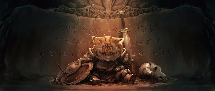 cat the elder scrolls v skyrim, HD wallpaper