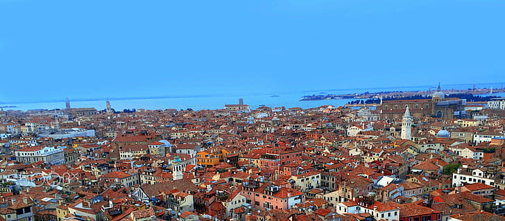 fotografi, stadsbild, hus, himmel, hav, stad, gammal byggnad, hamnar, Venedig, Italien, HD tapet