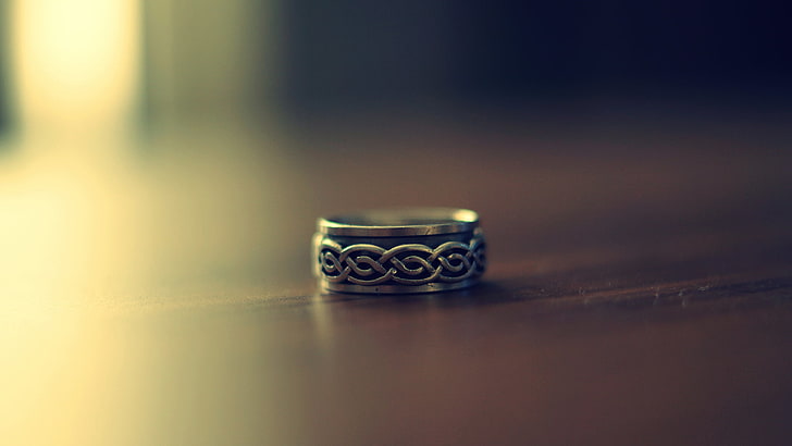 cincin berwarna perak, cincin berwarna perak, kedalaman bidang, cincin, makro, Wallpaper HD