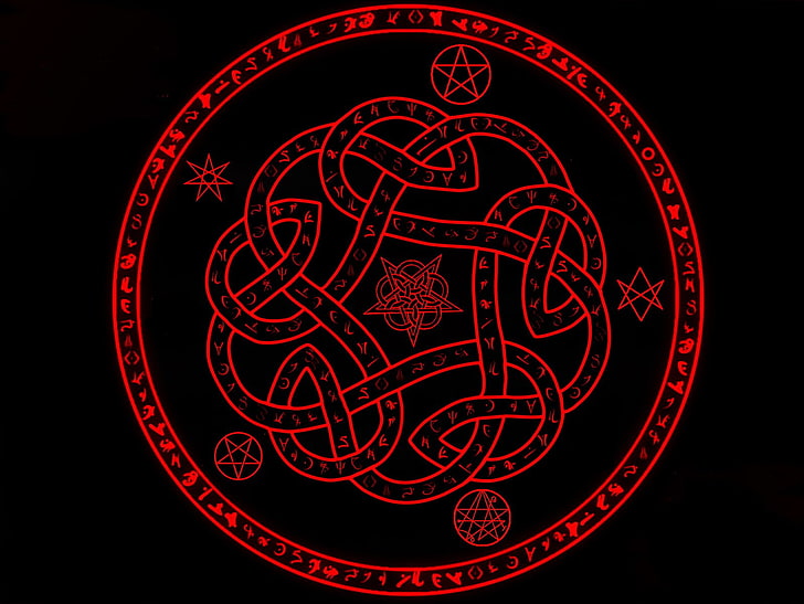czerwono-czarna pieczęć, Dark, Occult, Tapety HD