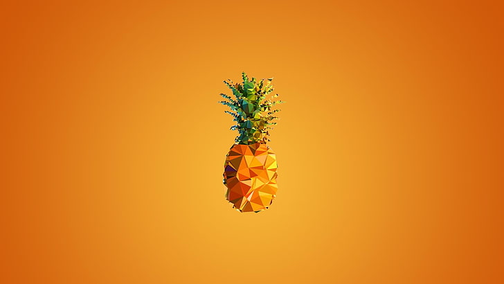 Ananastapete, Minimalismus, Ananas, Frucht, digitale Kunst, HD-Hintergrundbild