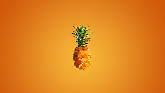 pineapple wallpaper, minimalism, pineapples, fruit, digital art, HD wallpaper HD wallpaper
