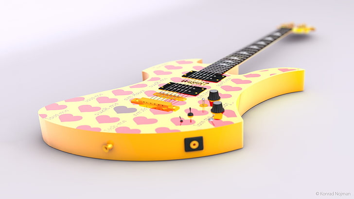 노란색과 검은 색 일렉트릭 기타, 숨기기 (음악가), 기타, BC부자, 조롱하는 새, Burny MG-145S HY, HD 배경 화면