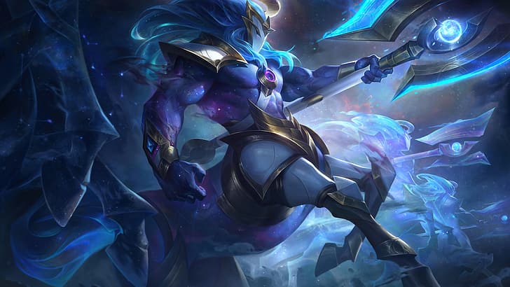 Hecarim, League of Legends, Riot Games, Cosmic Break, charger, space, galaxy, HD wallpaper