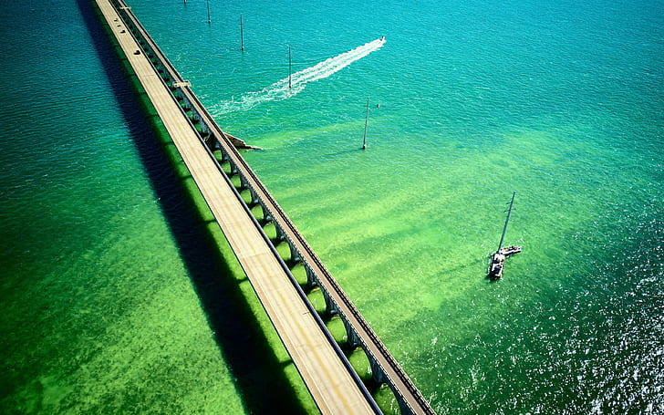 Seven Mile Bridge Florida Keys 4K, bridge, Florida, Seven, Keys, MILE, HD wallpaper