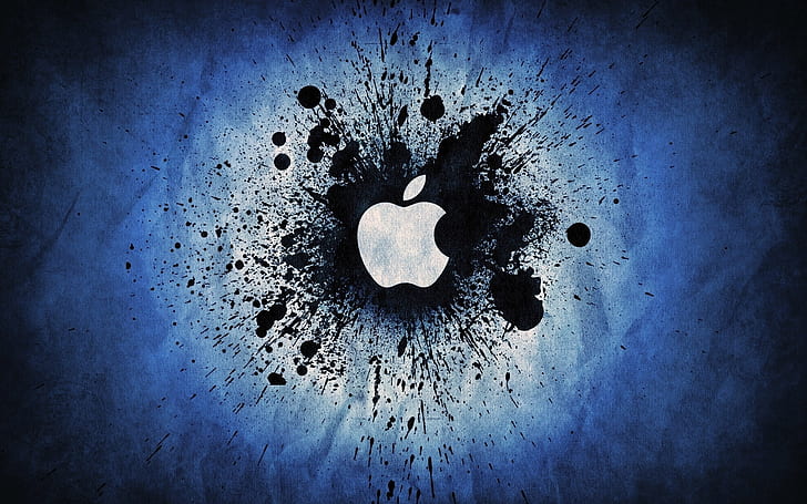Яблоко Текстурированный логотип, текстура, фон, яблоко логотип, логотип яблоко, HD обои