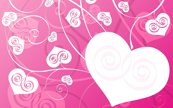 Pink Background Love Heart gambar ke 14