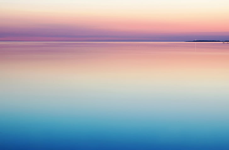 Seascape, Calm, Ocean, Sunset, HD, 5K, HD wallpaper