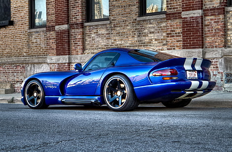 blaues Dodge Viper Coupé, blaues Dodge Viper, Viper GTS 04, HD-Hintergrundbild HD wallpaper