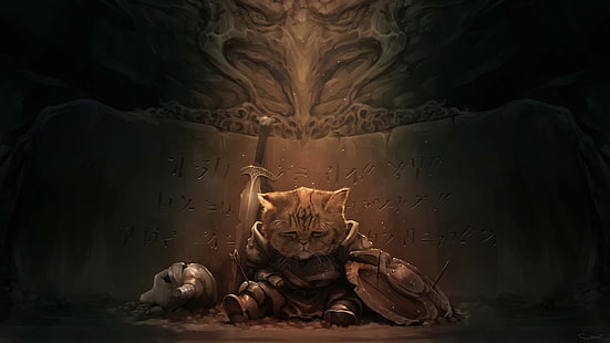 kedi, The Elder Scrolls V: Skyrim, Lirik, HD masaüstü duvar kağıdı HD wallpaper
