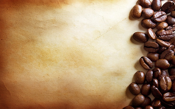 coffee bean lot, paper, coffee, coffee beans, HD wallpaper