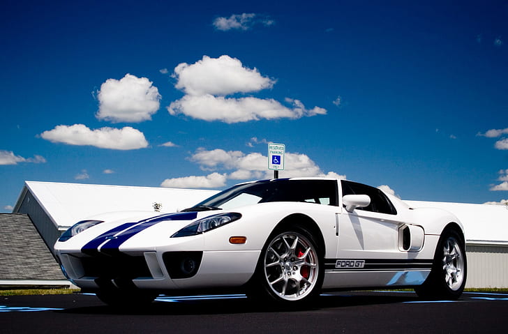2005 FORD GT, Cars, Ford, sportscar, bluesky, ford gt, 2005, HD wallpaper