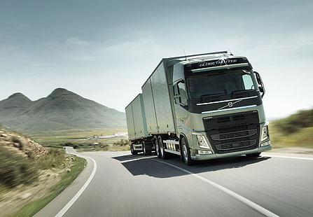 big, rig, semi, tractor, trailer, transport, transportation, truck, vehicle, HD wallpaper HD wallpaper