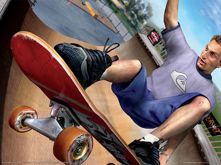 man playing skateboard wallpaper, tony hawks pro skater 3, tony hawk, skateboard, skateboarding, HD wallpaper