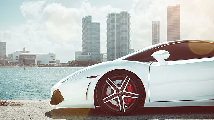 Lamborghini Gallardo, white supercar, desktop, lamborghini gallardo, white supercar, desktop, HD wallpaper