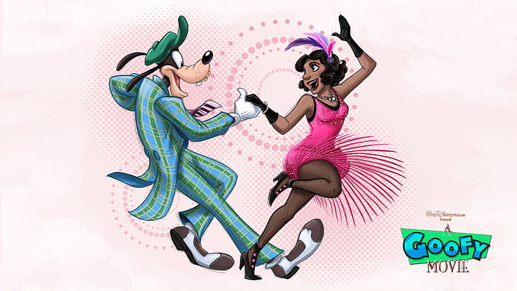 구피와 다임 춤 커플 디즈니 바탕 화면 Hd 1920 × 1080, HD 배경 화면