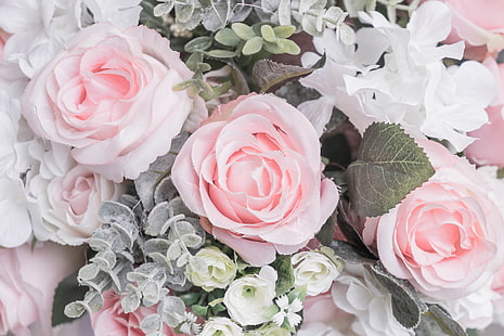 цветя, рози, пастелни цветове, пастелни, бледи цветове, HD тапет HD wallpaper