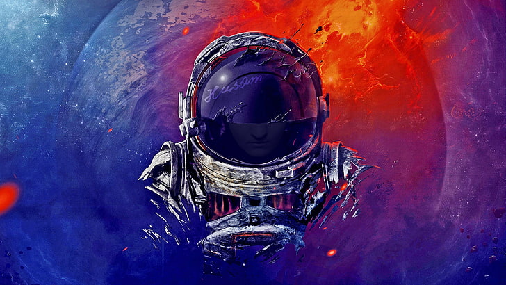 ilustracja astronauta, science fiction, astronauta, Tapety HD