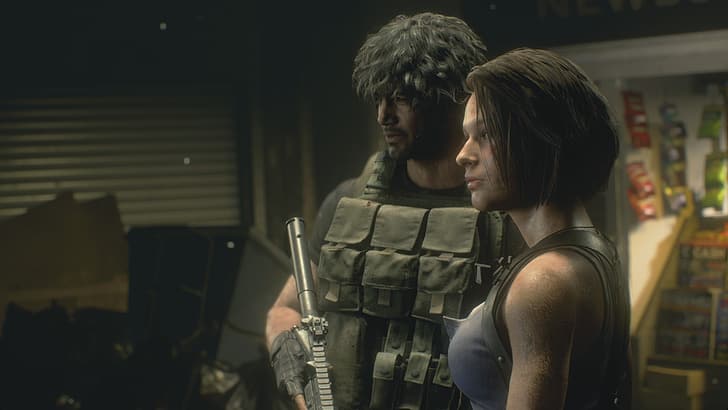 Jill Valentine, Carlos Oliveira, Resident Evil, Resident Evil 3 Remake, video game, Wallpaper HD