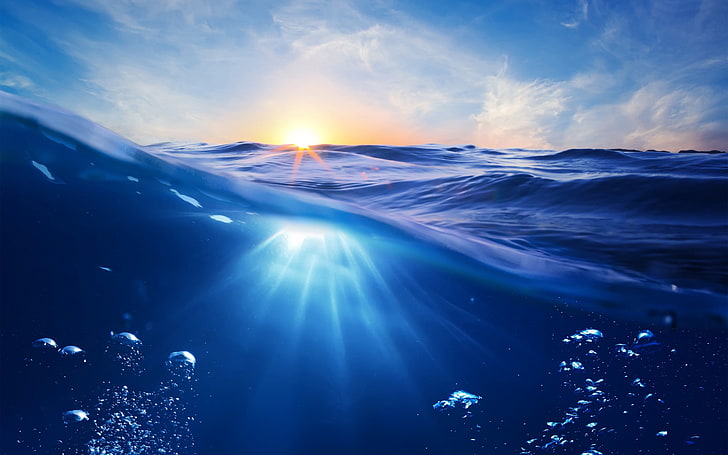 Ocean underwater blu rays-HD Retina Wallpaper, HD wallpaper