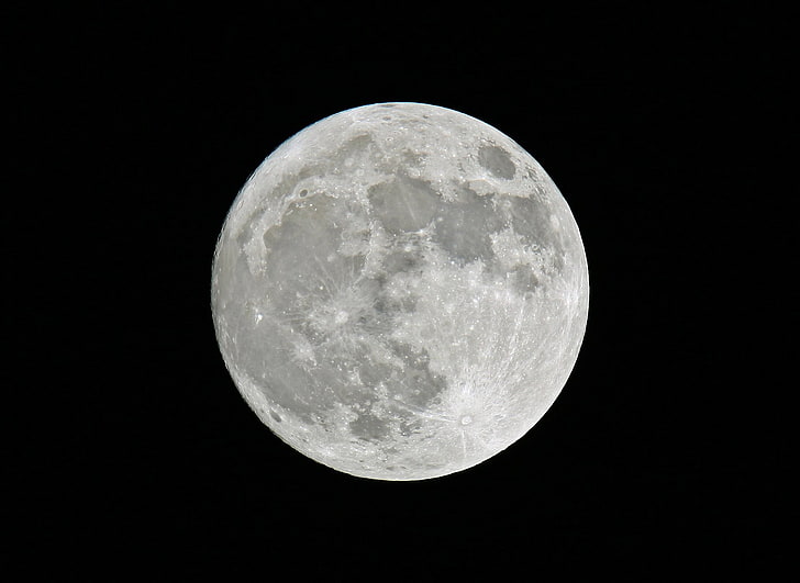 Księżyc, proste tło, ciemne tło, Tapety HD
