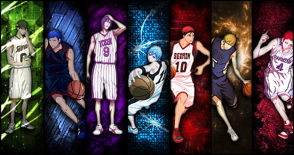 Anime, basketball de Kuroko, Atsushi Murasakibara, Daiki Aomine, Ryōta Kise, Seijūrō Akashi, Shintarō Midorima, Tetsuya Kuroko, Fond d'écran HD HD wallpaper