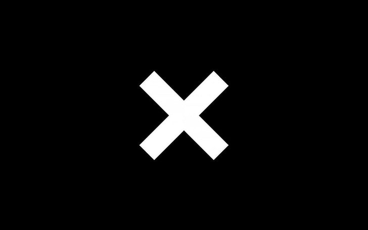 white cross sign, The XX, logo, minimalism, HD wallpaper
