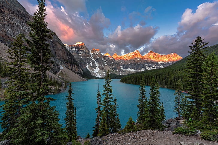 Lacs, Lac Moraine, Canada, Lac, Montagne, Nature, Fond d'écran HD