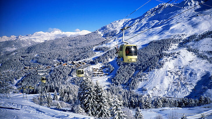 French Alps, Haute-Savoie, France, Winter, HD wallpaper