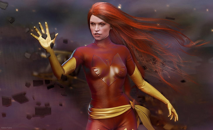 obra de arte, Dark Phoenix, X-Men, Jean Grey, super-heroínas, HD papel de parede