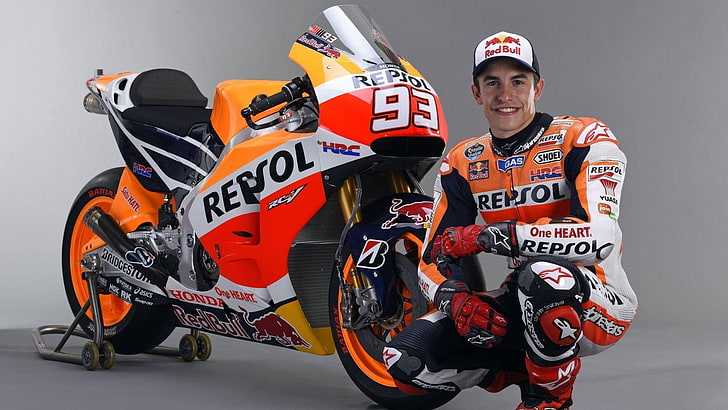 Marc Marquez, Repsol Honda, motorcycle, Moto GP, HD wallpaper