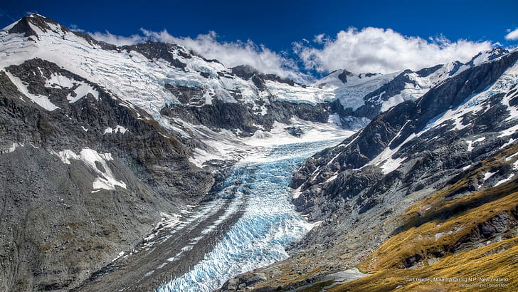 Gletser Dart, Gunung Aspiring N.P., Selandia Baru, Oseania, Wallpaper HD