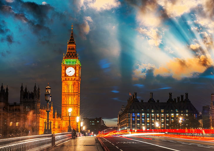 London, Big Ben, Inggris Raya, Inggris, London, daya tahan, Big Ben, London, Inggris, Wallpaper HD