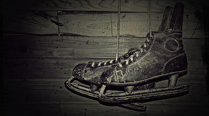 old, old photos, ice skate, HD wallpaper