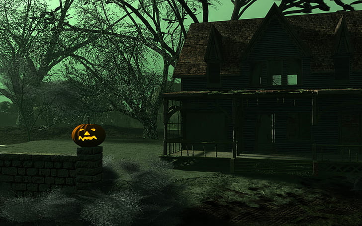 Maison d'Halloween, Halloween, maison, Fond d'écran HD