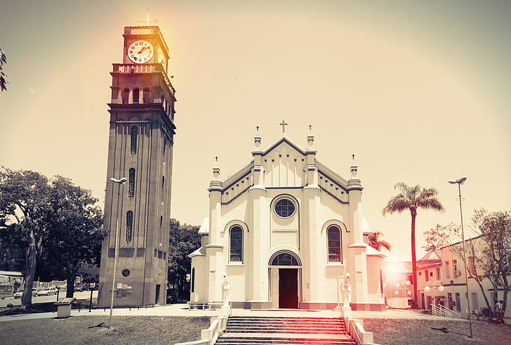 Brazylia, wieża, kościół, miasto, Tapety HD