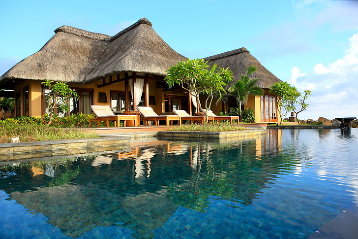 Африка, хотел Shanti Nira Resort, резервация, туризъм, ваканция, пътуване, най-добрите хотели, Мавриций, курорт, басейн, HD тапет