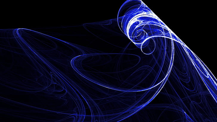 Blue HD, ilustrasi spiral laser ungu, abstrak, biru, Wallpaper HD
