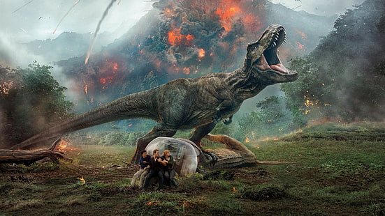 Jurassic World Fallen Kingdom-scen, film, Jurassic World: Fallen Kingdom, HD tapet HD wallpaper