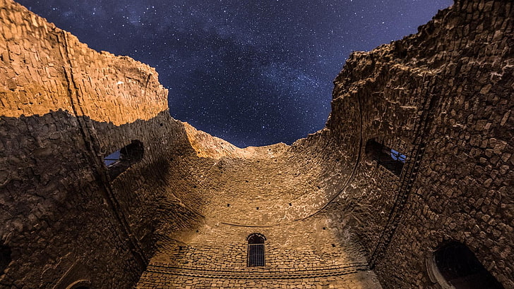 Irán, palacio, cielo, pared, sitio histórico, ruinas, roca, historia antigua, historia, construcción, sitio arqueológico, noche, paisaje, Fondo de pantalla HD