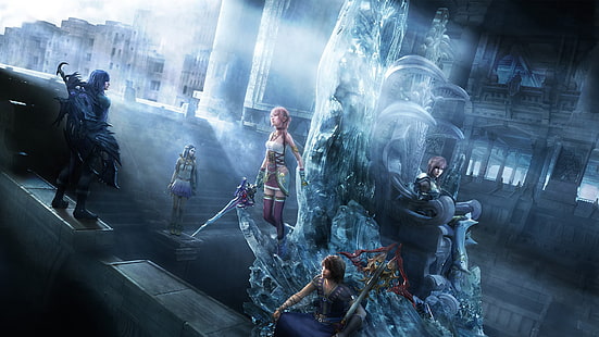 Final Fantasy цифровые обои, Final Fantasy, Final Fantasy XIII, Клэр Фаррон, Сера Фаррон, Ноэль Крайсс, Паддра Нсу Йеул, видеоигры, HD обои HD wallpaper