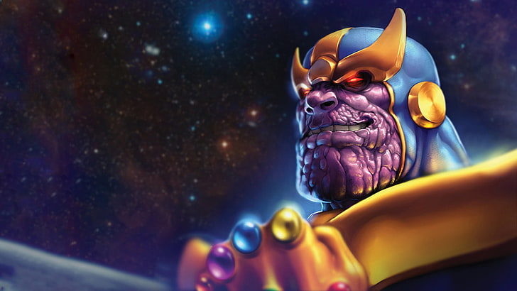 Marvel Thanos wallpaper, Thanos, Marvel Comics, villains, digital art, HD wallpaper