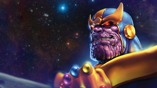 Marvel Thanos fond d'écran, Thanos, bandes dessinées Marvel, méchants, art numérique, Fond d'écran HD HD wallpaper