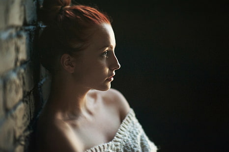 wanita, berambut merah, potret, Vladislava Masko, wajah, Wallpaper HD HD wallpaper