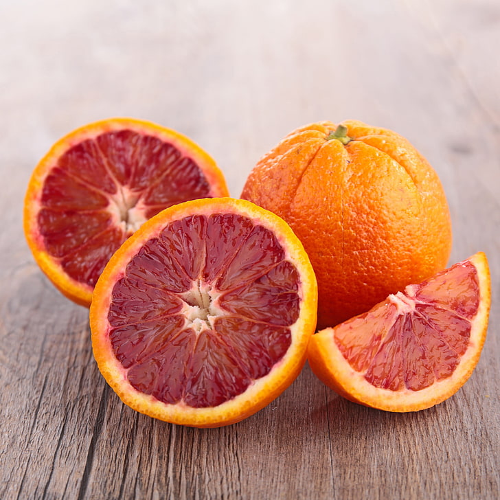 два жълто-червени цветни декора, кръвно оранжево, оранжево (плодове), оранжево, плодове, HD тапет
