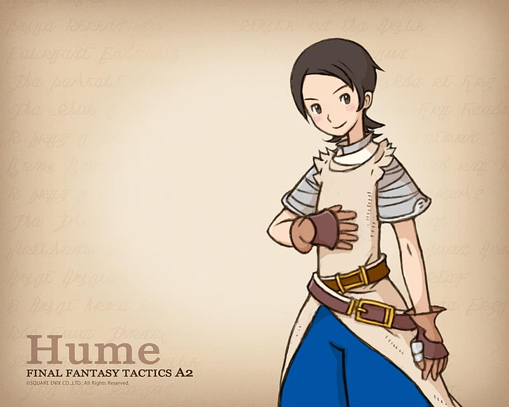 Capa de Final Fantasy Tactics A2 Hume, final fantasy, hume, táticas de final fantasy a2, menina, luvas, cinto, olhar, HD papel de parede