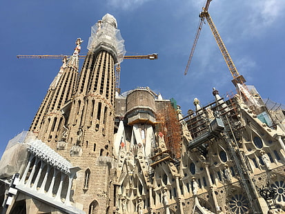 Barcellona, ​​monumento, Sagrada Familia, Spagna, Sfondo HD HD wallpaper