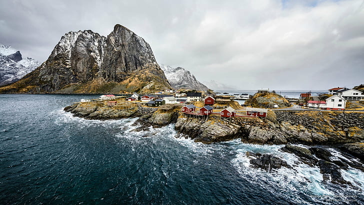 Reine, Lofoten Islands, 노르웨이, 유럽, HD 배경 화면